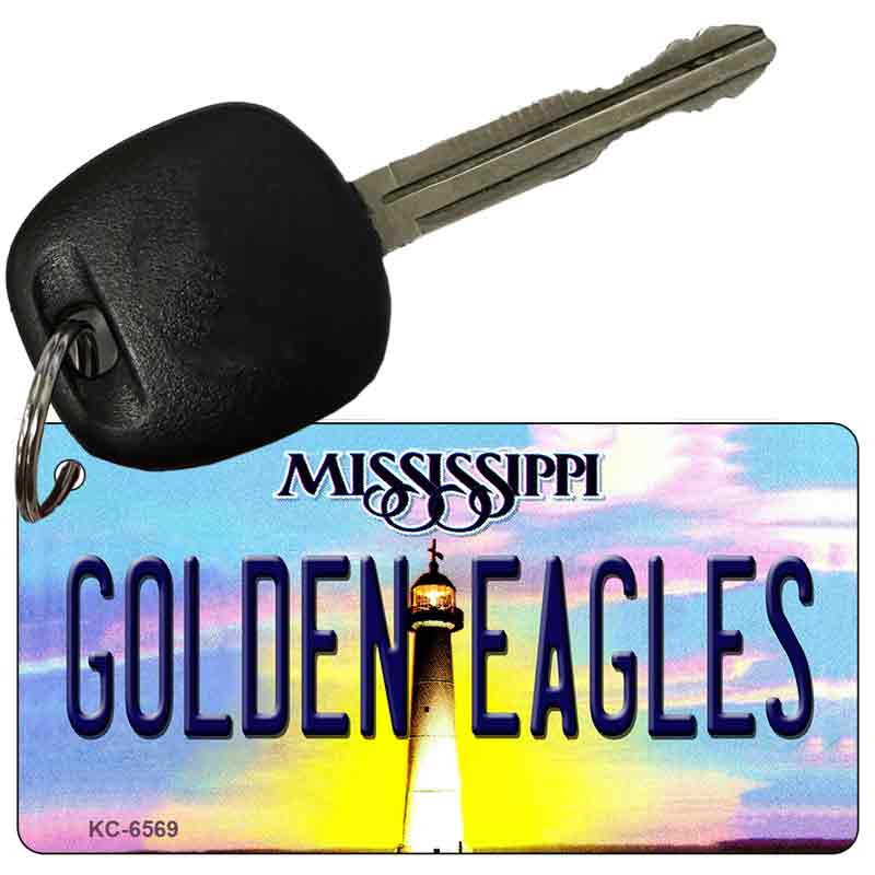 Golden Eagles Mississippi State License Plate Tag Key Chain KC-6569