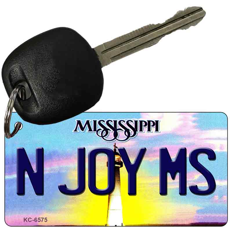 N Joy MS Mississippi State License Plate Tag Key Chain KC-6575