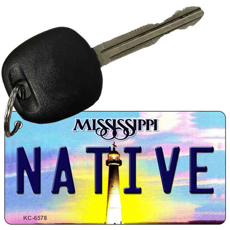 Native Mississippi State License Plate Tag Key Chain KC-6578