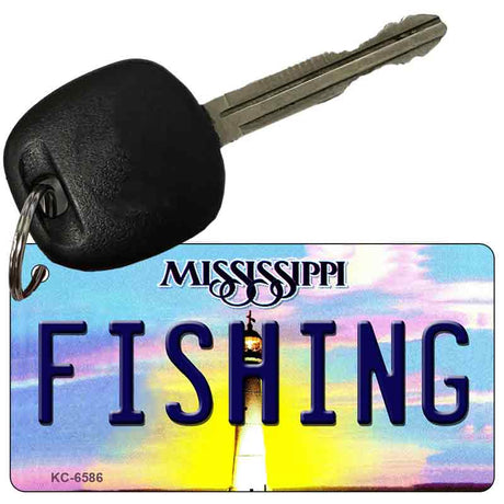 Fishing Mississippi State License Plate Tag Key Chain KC-6586