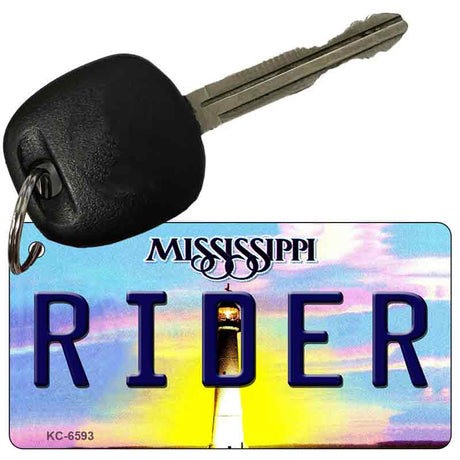 Rider Mississippi State License Plate Tag Key Chain KC-6593