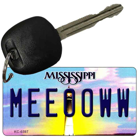 Meeooww Mississippi State License Plate Tag Key Chain KC-6597