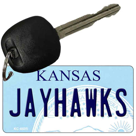 Jayhawks Kansas State License Plate Tag Novelty Key Chain KC-6605