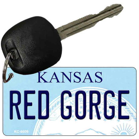 Red Gorge Kansas State License Plate Tag Novelty Key Chain KC-6609