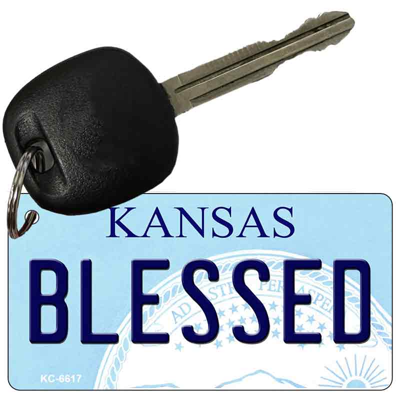 Blessed Kansas State License Plate Tag Novelty Key Chain KC-6617