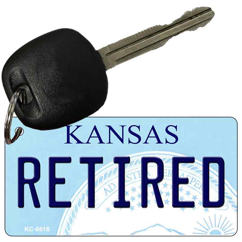 Retired Kansas State License Plate Tag Novelty Key Chain KC-6618