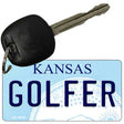 Golfer Kansas State License Plate Tag Novelty Key Chain KC-6619