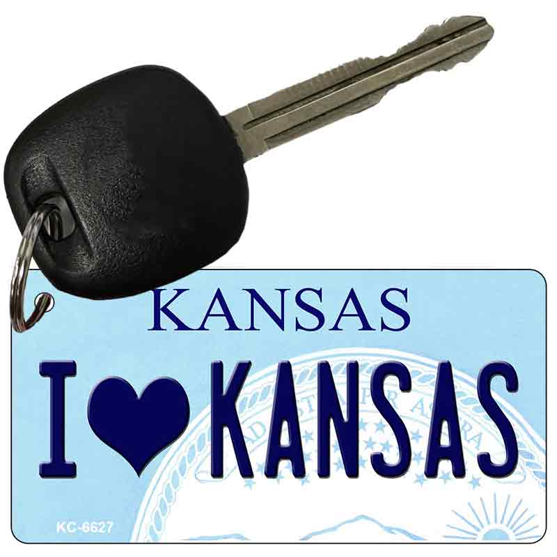 I Love Kansas State License Plate Tag Novelty Key Chain KC-6627