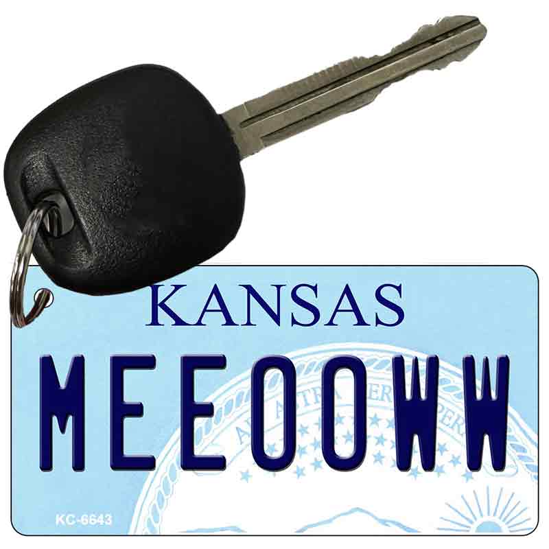 Meeooww Kansas State License Plate Tag Novelty Key Chain KC-6643