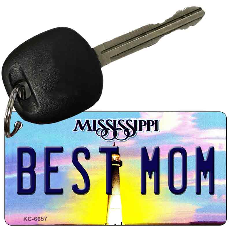 Best Mom Mississippi State License Plate Tag Key Chain KC-6657