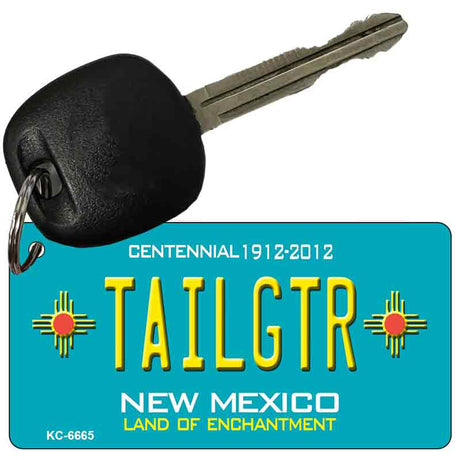 Tailgtr Teal New Mexico Novelty Metal Key Chain KC-6665