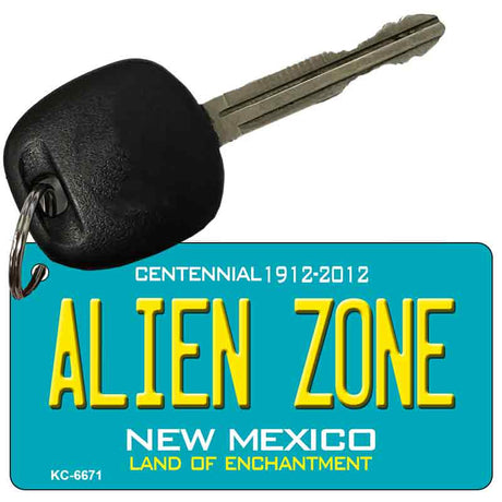 Alien Zone Teal New Mexico Novelty Metal Key Chain KC-6671