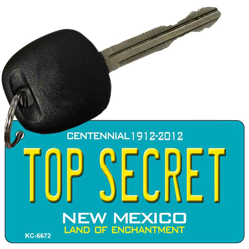 Top Secret Teal New Mexico Novelty Metal Key Chain KC-6672