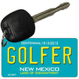 Golfer Teal New Mexico Novelty Metal Key Chain KC-6677