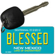 Blessed Teal New Mexico Novelty Metal Key Chain KC-6682