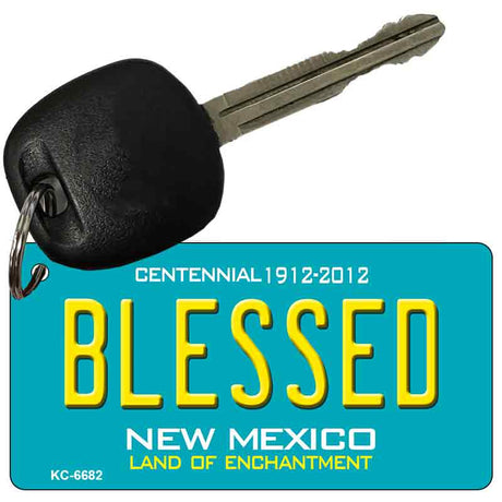 Blessed Teal New Mexico Novelty Metal Key Chain KC-6682