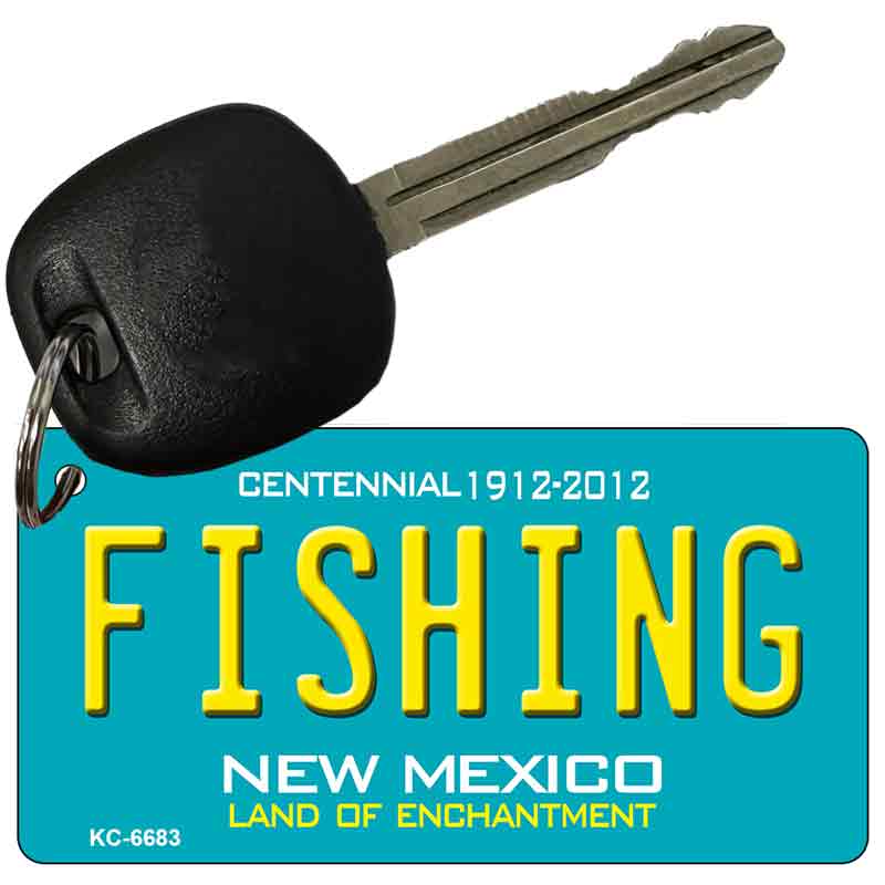 Fishing Teal New Mexico Novelty Metal Key Chain KC-6683