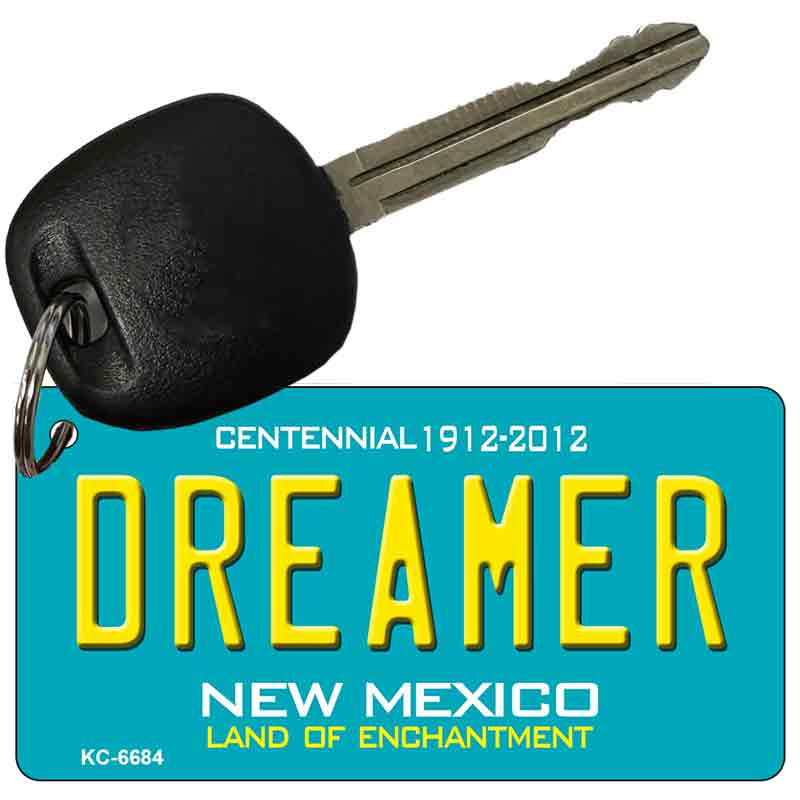 Dreamer Teal New Mexico Novelty Metal Key Chain KC-6684