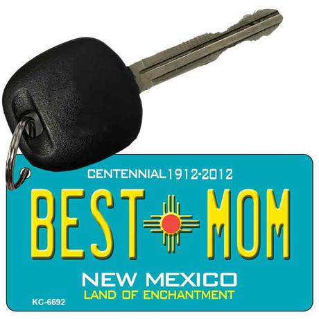 Best Mom Teal New Mexico Novelty Metal Key Chain KC-6692