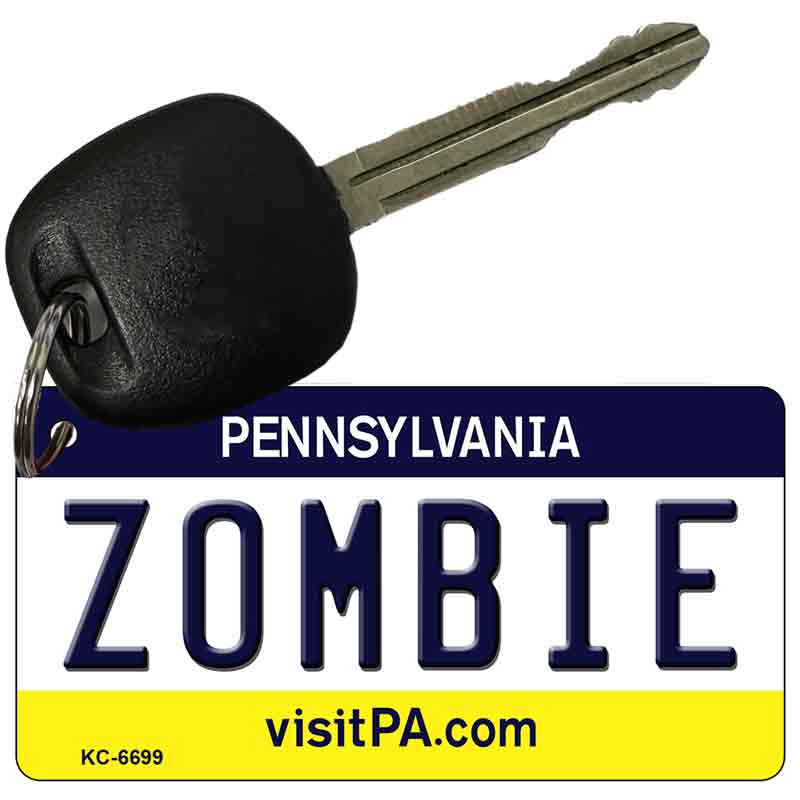 Zombie Pennsylvania State License Plate Tag Key Chain KC-6699