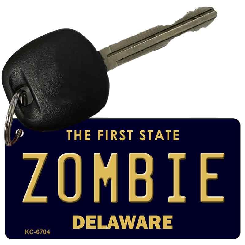 Zombie Delaware State License Plate Tag Key Chain KC-6704