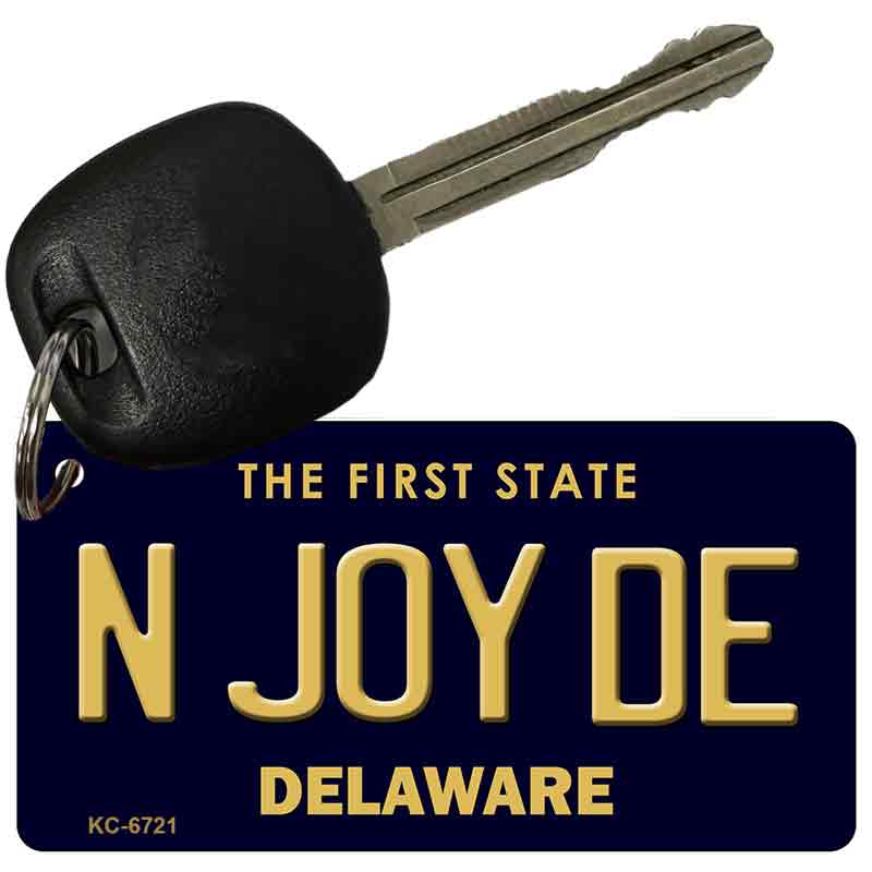 N Joy DE Delaware State License Plate Tag Key Chain KC-6721