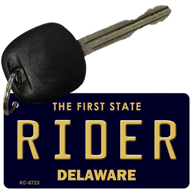 Rider Delaware State License Plate Tag Key Chain KC-6723