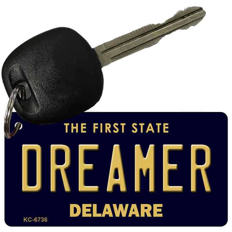 Dreamer Delaware State License Plate Tag Key Chain KC-6736