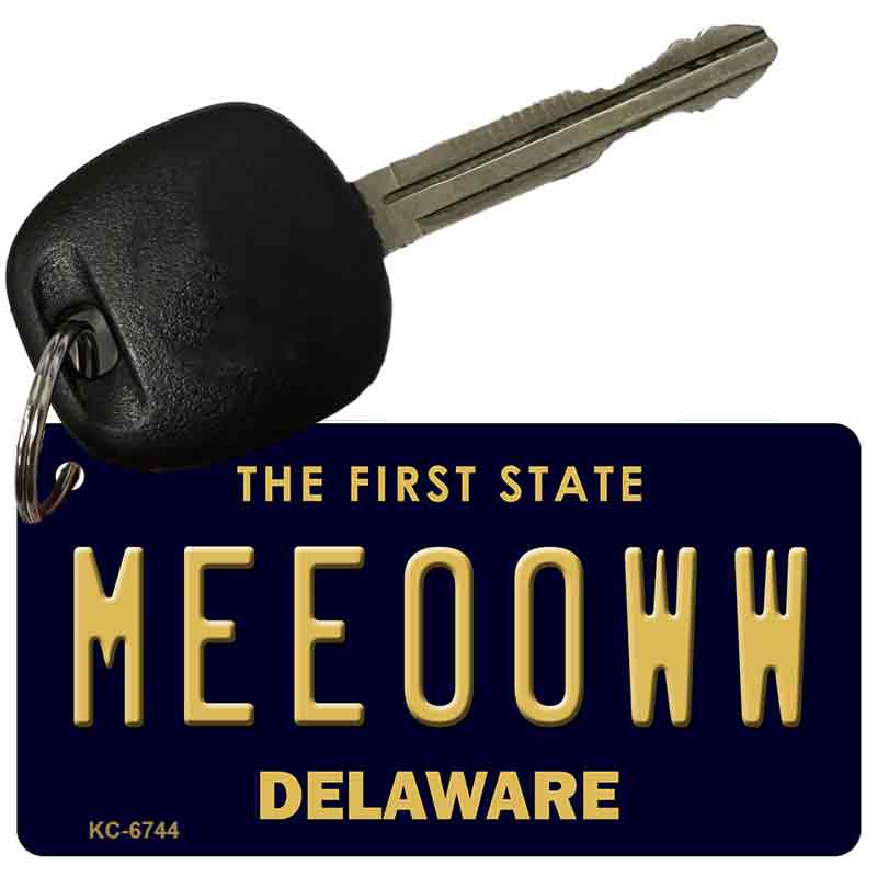 Meeooww Delaware State License Plate Tag Key Chain KC-6744