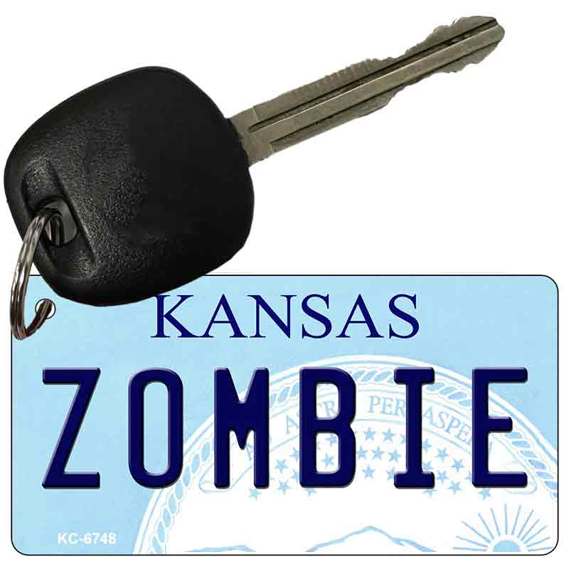 Zombie Kansas State License Plate Tag Novelty Key Chain KC-6748