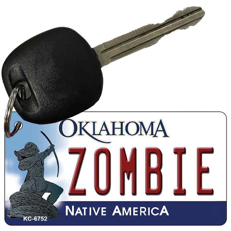 Zombie Oklahoma State License Plate Tag Novelty Key Chain KC-6752