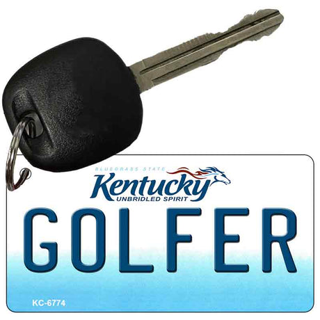 Golfer Kentucky State License Plate Tag Novelty Key Chain KC-6774