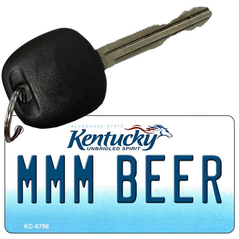 MMM Beer Kentucky State License Plate Tag Novelty Key Chain KC-6796