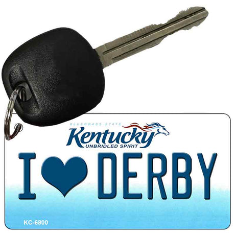 I Love Derby Kentucky State License Plate Tag Novelty Key Chain KC-6800