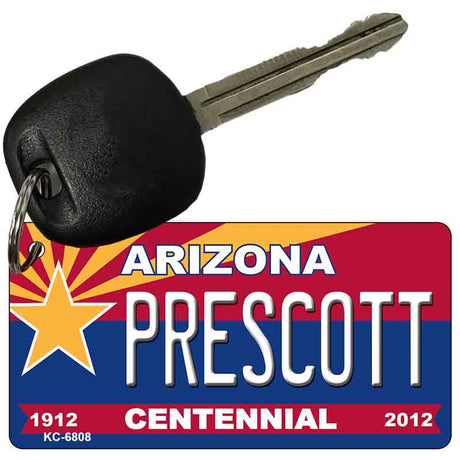 Prescott Arizona Centennial State License Plate Tag Key Chain KC-6808