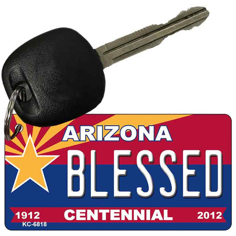 Blessed Arizona Centennial State License Plate Tag Key Chain KC-6818