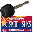 Skool Suks Arizona Centennial State License Plate Tag Key Chain KC-6825