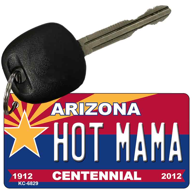 Hot Mama Arizona Centennial State License Plate Tag Key Chain KC-6829