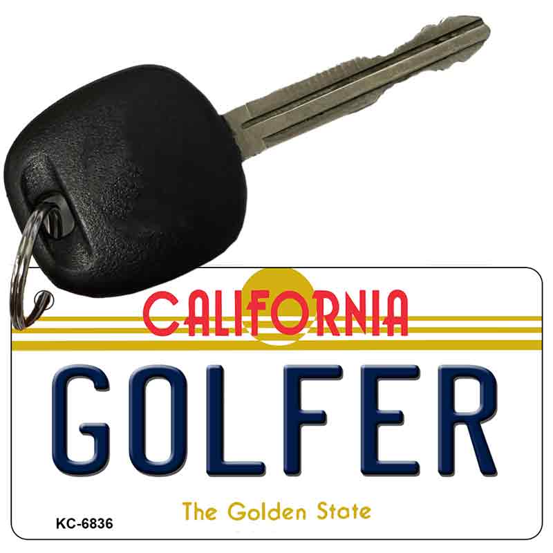 Golfer California State License Plate Tag Key Chain KC-6836