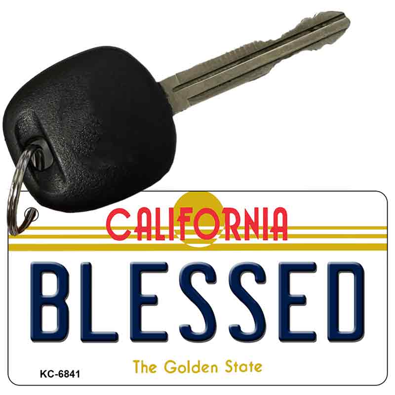 Blessed California State License Plate Tag Key Chain KC-6841