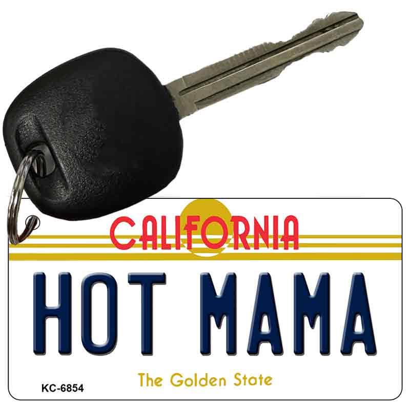 Hot Mama California State License Plate Tag Key Chain KC-6854