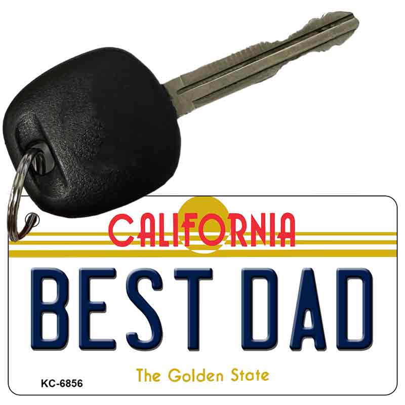 Best Dad California State License Plate Tag Key Chain KC-6856