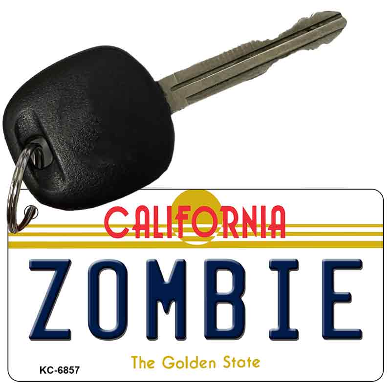 Zombie California State License Plate Tag Key Chain KC-6857