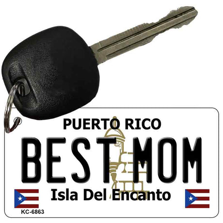 Best Mom Puerto Rico Flag Novelty Aluminum Key Chain KC-6863