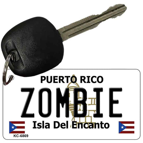 Zombie Puerto Rico Flag Novelty Aluminum Key Chain KC-6869