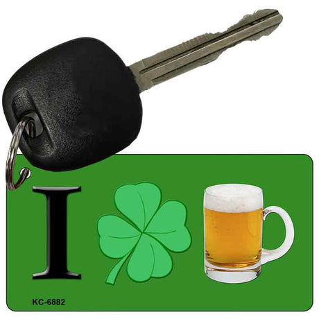 I Love Beer Green Novelty Aluminum Key Chain KC-6882