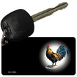 Rooster Offset Black Novelty Aluminum Key Chain KC-7803