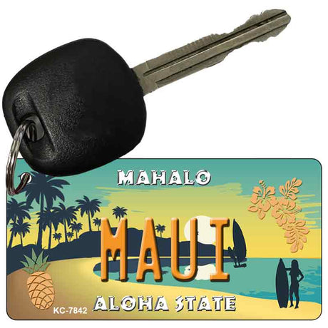 Maui Pineapple Novelty Metal Key Chain KC-7842