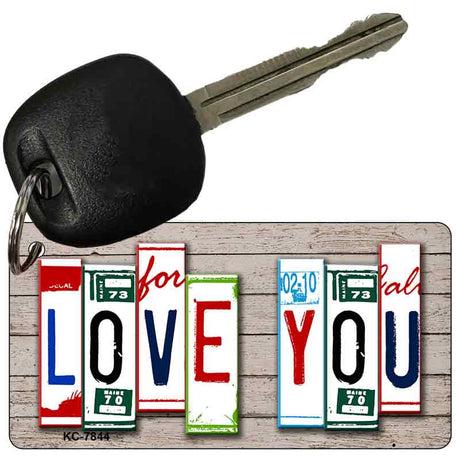 Love You License Plate Tag Art Novelty Aluminum Key Chain KC-7844