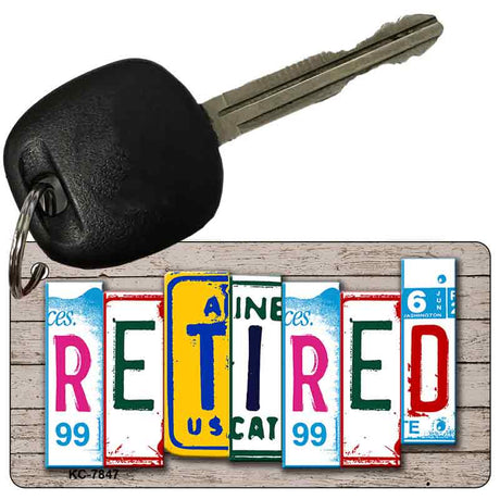 Retired License Plate Tag Art Metal Novelty Aluminum Key Chain KC-7847